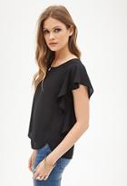 Forever21 Contemporary Ruffled Crepe Woven Blouse