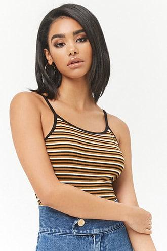 Forever21 Multi-striped Cropped Cami