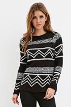 Forever21 Chevron-patterned Raglan Sweater