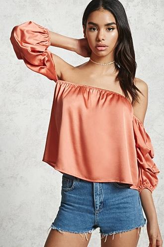 Forever21 Ruched Off-the-shoulder Top