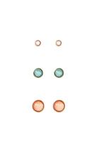 Forever21 Gold & Peach Faux Stone Stud Set