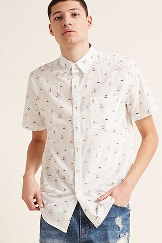 Forever21 Montage Surfboard Graphic Shirt