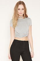 Forever21 Women's  Twisted-hem Crop Top