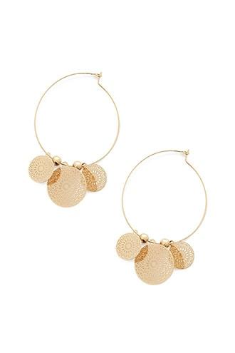 Forever21 Filigree Charm Hoop Earrings