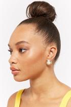 Forever21 Hexagon Faux Pearl Stud Earrings