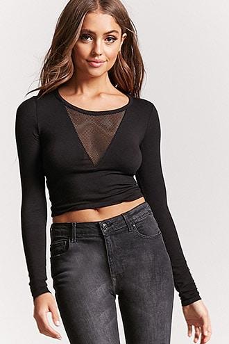 Forever21 Mesh Insert Top