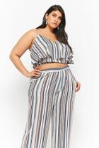 Forever21 Plus Size Striped Crepe Crop Top