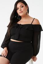Forever21 Plus Size Chiffon Off-the-shoulder Top