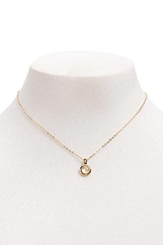 Forever21 Faux Gem Necklace & Stud Set