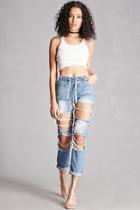 Forever21 Distressed Drawstring Jeans