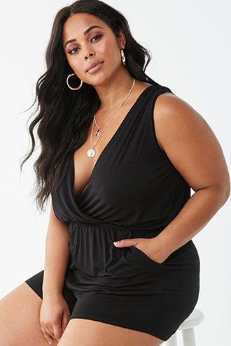 Forever21 Plus Size Sleeveless Hooded Romper