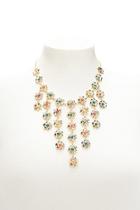 Forever21 Floral Rhinestone Statement Necklace