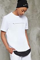 21 Men Men's  Zipper-front Textured Tee