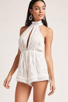Forever21 Self-tie Embroidered Romper