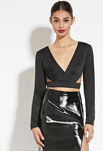 Forever21 Women's  Rise Of Dawn Cutout Crop Top