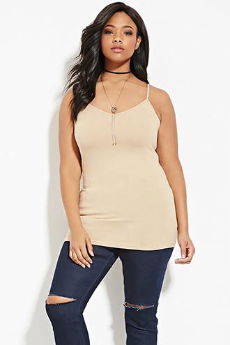 Forever21 Plus Women's  Nude Plus Size V-neck Cami