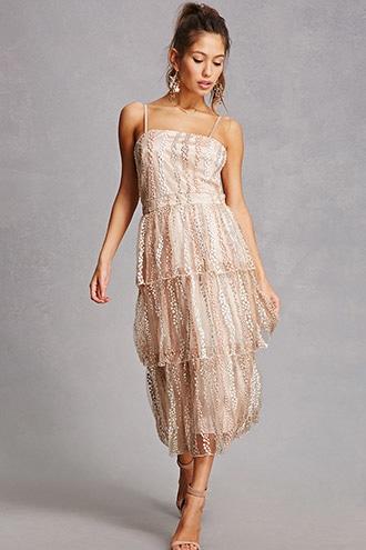 Forever21 True Violet Tiered Cami Dress