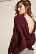 Forever21 Ribbed Knit Twist-back Sweater
