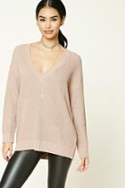 Forever21 Women's  Longline V-neck Sweater