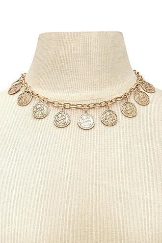 Forever21 Etched Coin Necklace