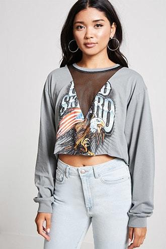 Forever21 Lynyrd Skynyrd Cropped Tee
