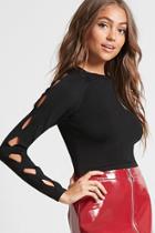 Forever21 Contemporary Cutout-sleeve Top