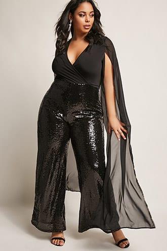 Forever21 Plus Size Sequin Wide-leg Jumpsuit