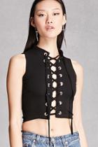 Forever21 Lace-up Grommet Crop Top
