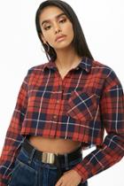Forever21 Cropped Flannel Shirt