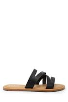 Forever21 Cutout Faux Leather Slide Sandals