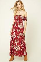 Forever21 Women's  Reverse Floral Print Maxi Dress