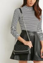 Forever21 Chain-trimmed Faux Leather Crossbody
