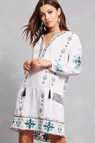 Forever21 Raj Embroidered Kaftan Tunic