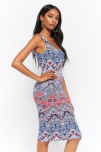 Forever21 Ornate Chevron Bodycon Dress