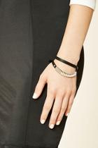 Forever21 Black & Silver Faux Leather Wrap Bracelet