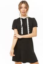 Forever21 Lace-trim Pussycat Bow Mini Dress