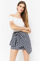 Forever21 Plaid Tie-front Mini Skirt