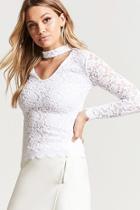 Forever21 Lace Cutout Mock Neck Top