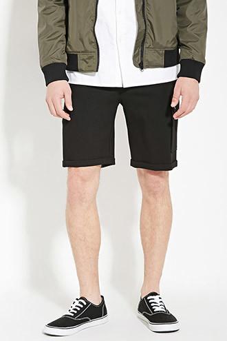 21 Men Men's  Cuffed-hem Pocket Shorts