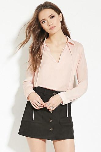 Love21 Women's  Contemporary Satin Blouse