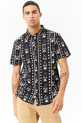 Forever21 Abstract Print Classic-fit Shirt