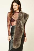 Forever21 Light Grey Faux Fur Stole