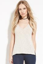 Forever21 Women's  Taupe Slub Knit V-neck Cami