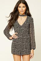 Love21 Women's  Floral Print Cutout Romper