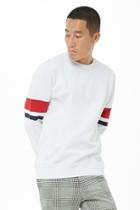 Forever21 Striped-trim Fleece Sweatshirt