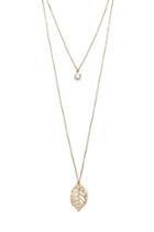 Forever21 Cutout Leaf Layered Necklace