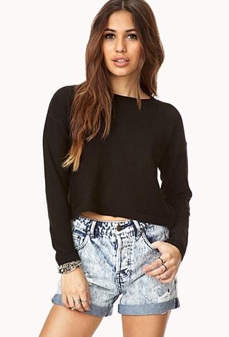 Forever21 High-waisted Acid Wash Shorts