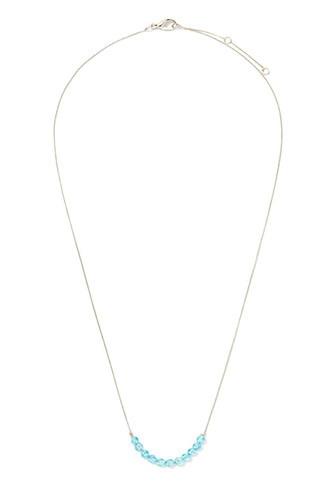 Forever21 Beaded Birthstone Necklace (aqua/silver)