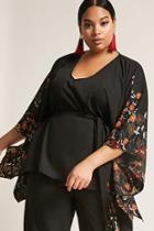 Forever21 Plus Size Woven Floral Poncho