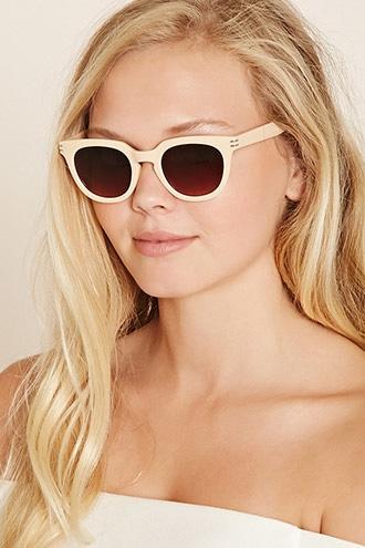 Forever21 Peach & Brown Ombre Cat Eye Sunglasses